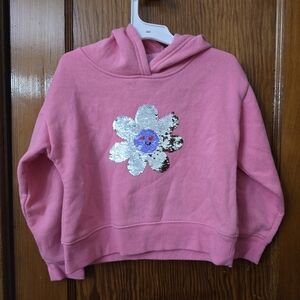 Epic Threads Girls Pink Daisy Flip-Sequin Hoodie Size 5